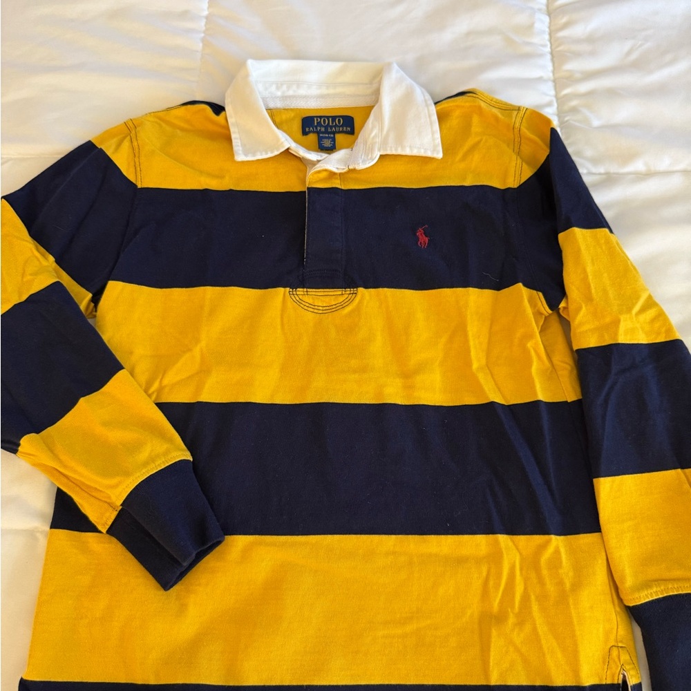 Polo by Ralph Lauren Yellow and Navy Striped Kids Polo